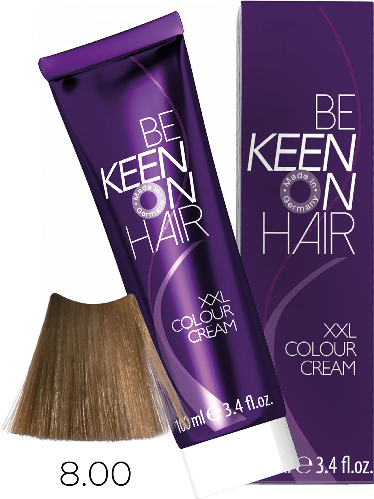 Оттеночные красители:  KEEN -  Крем-краска для волос KEEN COLOUR CREAM XXL 8.00+ Интенсивный блондин Blond +