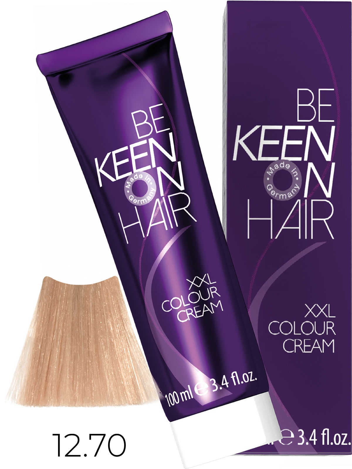 Оттеночные красители:  KEEN -  Крем-краска для волос KEEN COLOUR CREAM XXL 12.70 Платиново-коричневый блондин Platinblond Braun