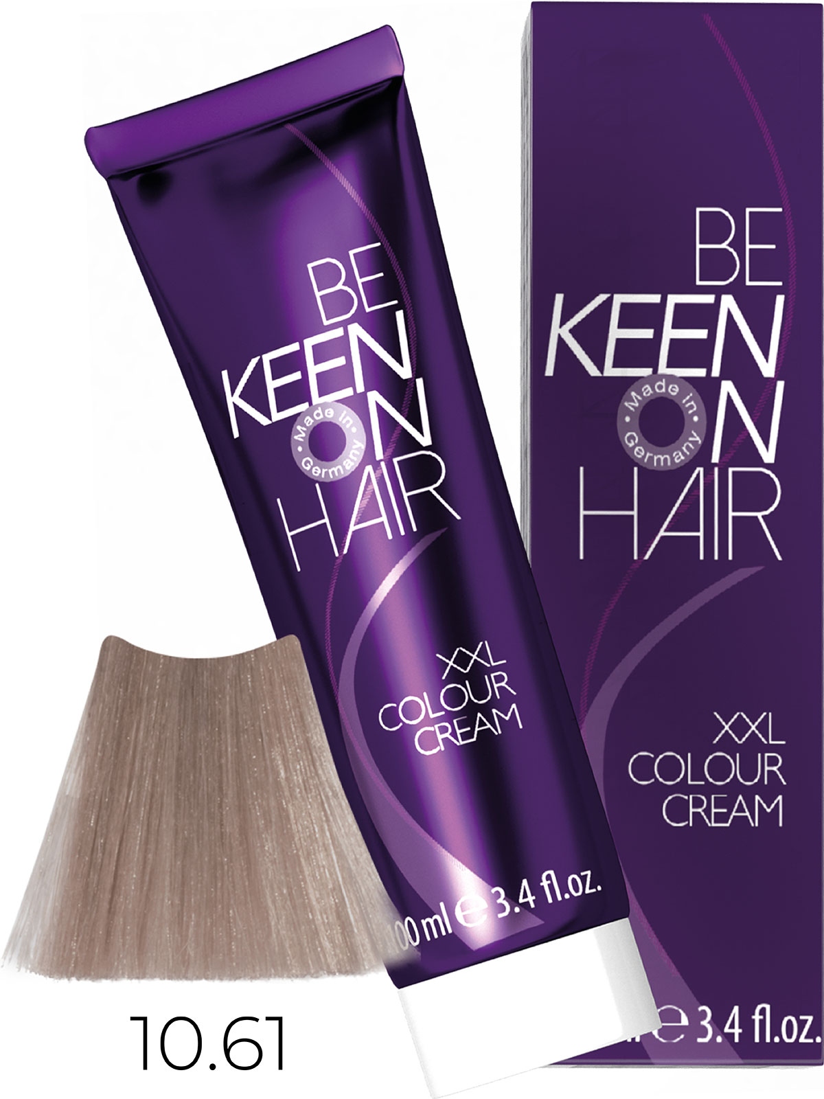 Оттеночные красители:  KEEN -  Крем-краска для волос KEEN COLOUR CREAM XXL 10.61 Ультра-светлый фиолетово-пепельный блондин Ultrahellblond Violett-Asch