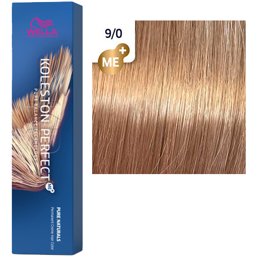 Профессиональные краски для волос:  Wella Professionals -  Краска для волос KOLESTON PERFECT ME+ 9/0 ОЧЕНЬ СВЕТЛЫЙ БЛОНД НАТУРАЛЬНЫЙ PURE NATURALS (80 мл)