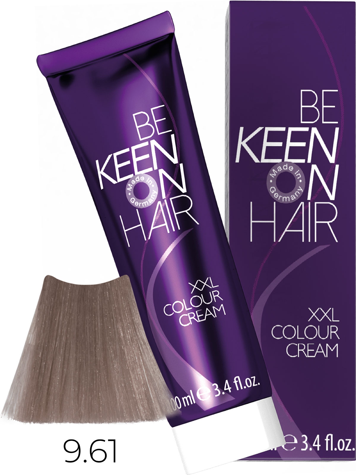 Оттеночные красители:  KEEN -  Крем-краска для волос KEEN COLOUR CREAM XXL 9.61 Светлый фиолетово-пепельный блондин Hellblond Violett-Asch