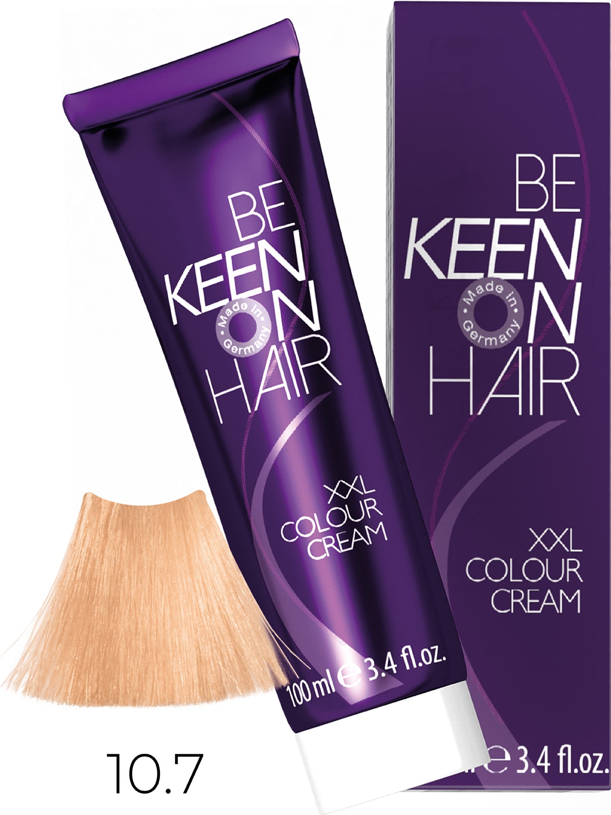 Оттеночные красители:  KEEN -  Крем-краска для волос KEEN COLOUR CREAM XXL 10.7 Ультра-светлый коричневый блондин Ultrahellblond Braun