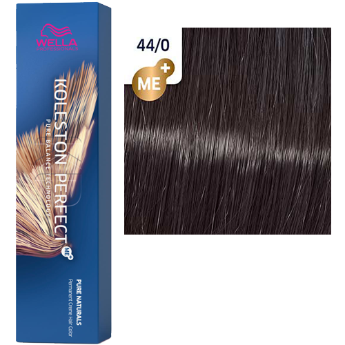 Профессиональные краски для волос:  Wella Professionals -  Краска для волос KOLESTON PERFECT ME+ 44/0 КОРИЧНЕВЫЙ ИНТЕНСИВНЫЙ НАТУРАЛЬНЫЙ PURE NATURALS  (80 мл)