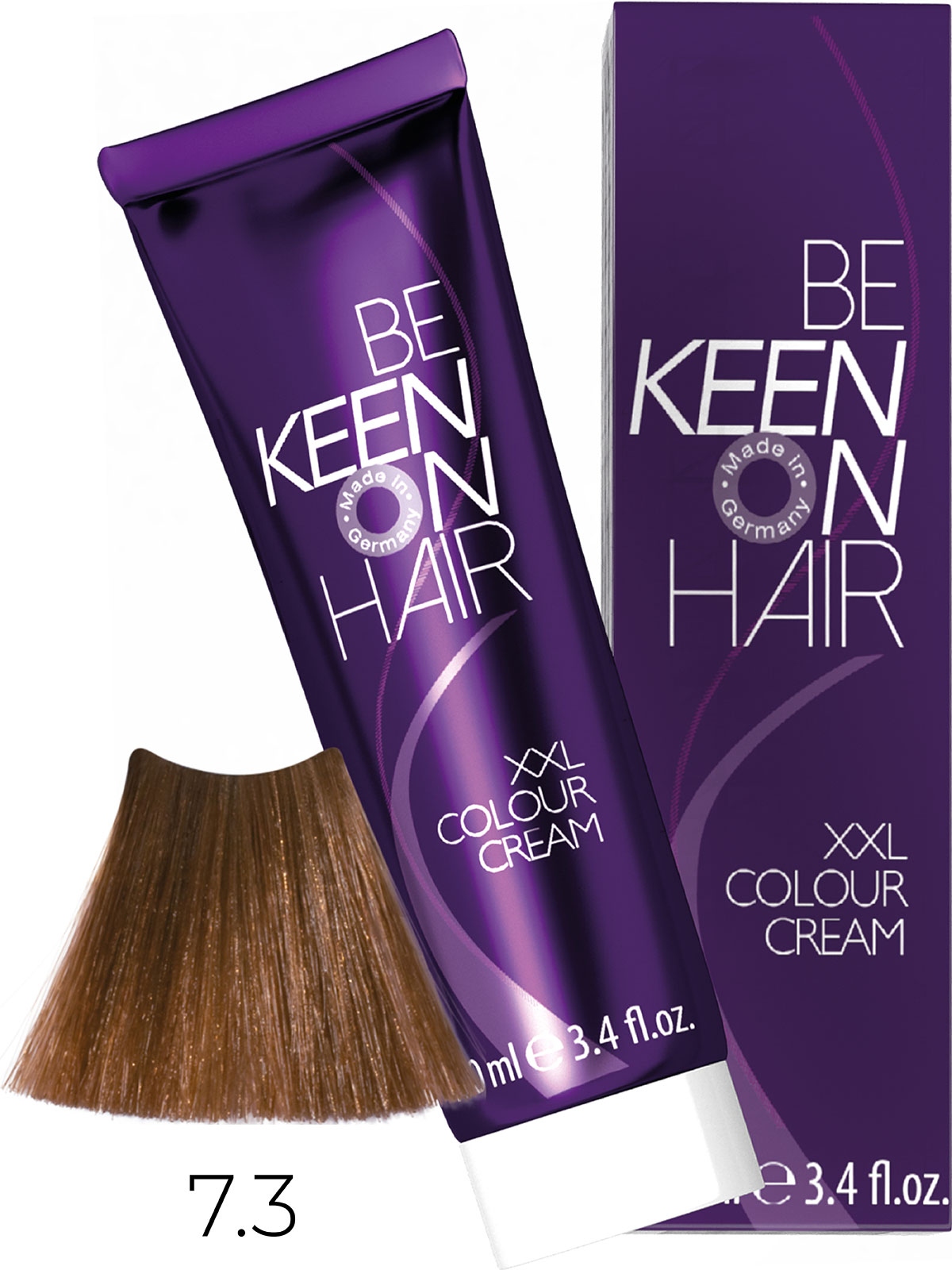 Оттеночные красители:  KEEN -  Крем-краска для волос KEEN COLOUR CREAM XXL 7.3 Натуральный золотистый блондин Mittelblond Gold