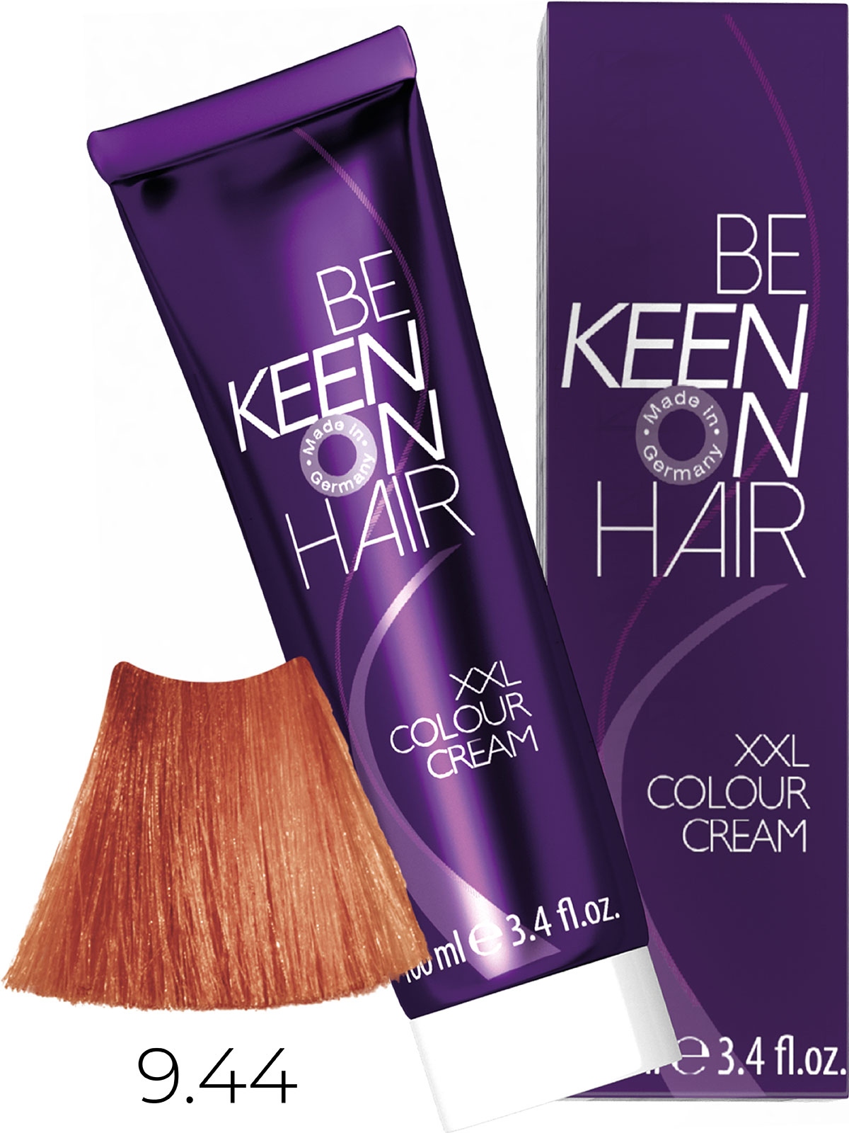 Оттеночные красители:  KEEN -  Крем-краска для волос KEEN COLOUR CREAM XXL 9.44 Светлый интенсивно-медный блондин Hellblond Kupfer-Intensiv