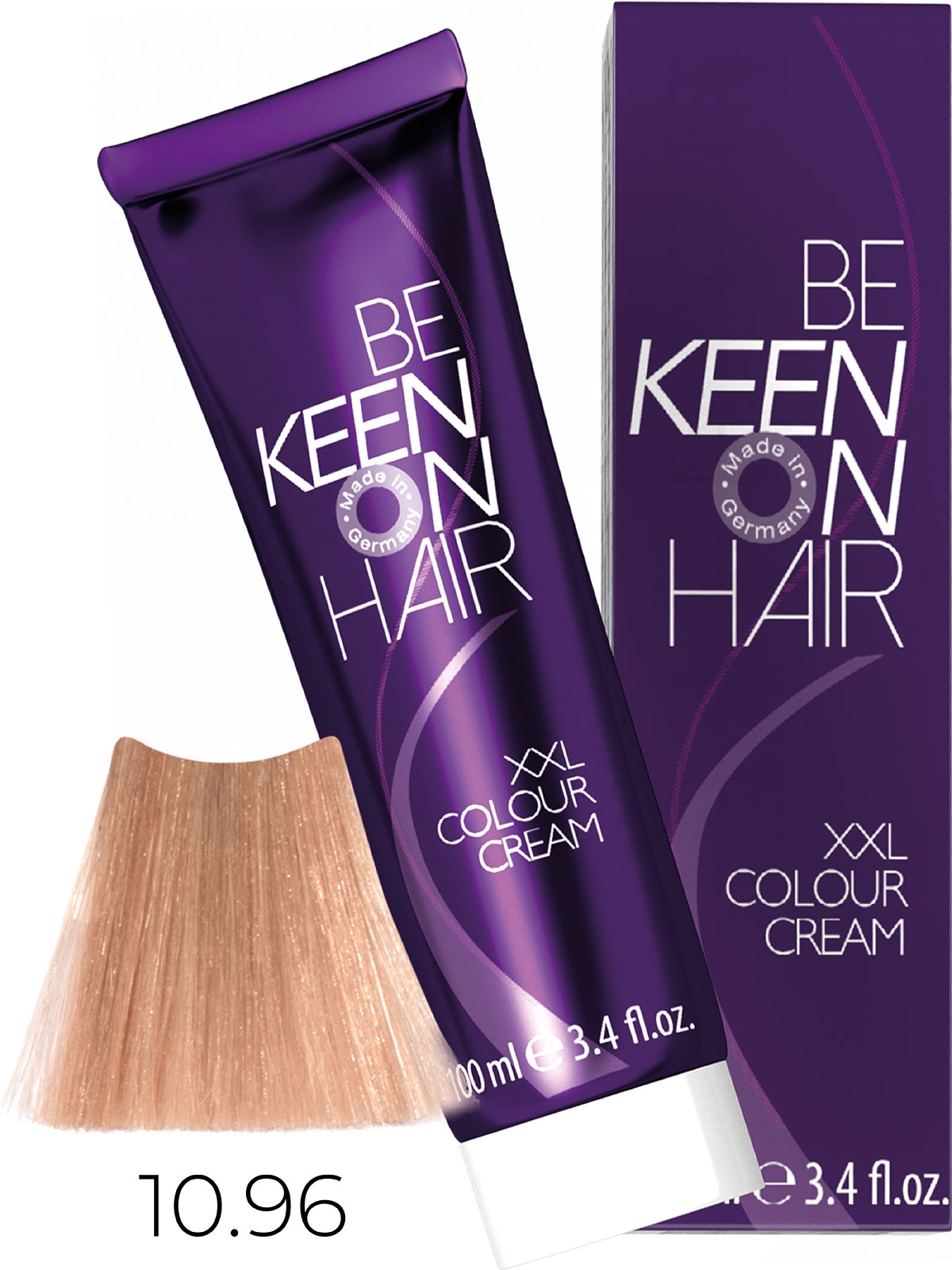 Оттеночные красители:  KEEN -  Крем-краска для волос KEEN COLOUR CREAM XXL 10.96 Ультра-светлый блондин сандрэ-фиолетовый Ultrahellblond Cidre-Violett