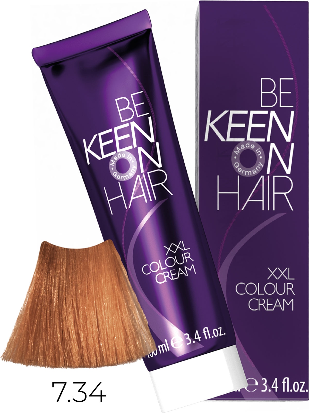 Оттеночные красители:  KEEN -  Крем-краска для волос KEEN COLOUR CREAM XXL 7.34 Натуральный золотисто-медный блондин Mittelblond Gold-Kupfer