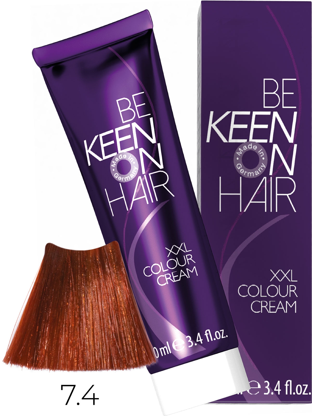 Оттеночные красители:  KEEN -  Крем-краска для волос KEEN COLOUR CREAM XXL 7.4 Натуральный медный блондин Mittelblond Kupfer