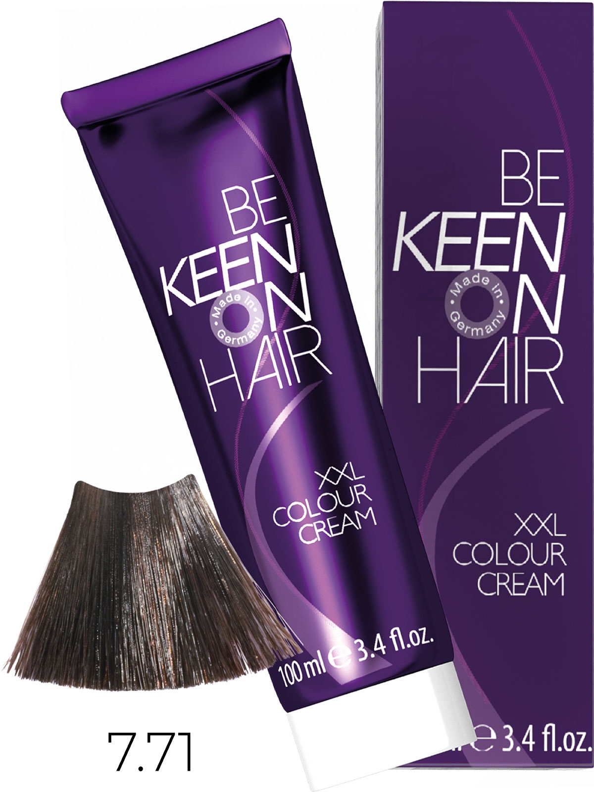 Оттеночные красители:  KEEN -  Крем-краска для волос KEEN COLOUR CREAM XXL 7.71 Кораллово-коричневый Koralle Braun