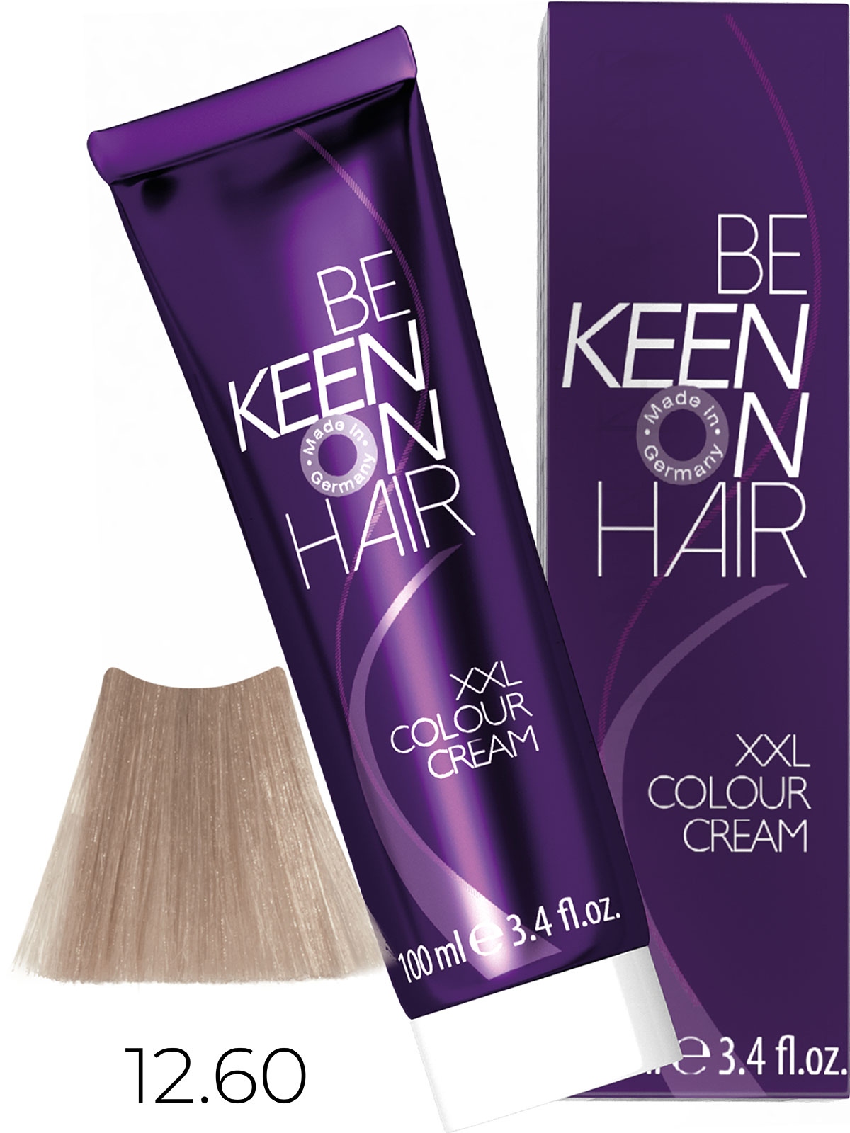 Оттеночные красители:  KEEN -  Крем-краска для волос KEEN COLOUR CREAM XXL 12.60 Платиново-фиолетовый блондин Platinblond Violett