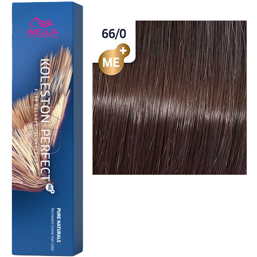 Профессиональные краски для волос:  Wella Professionals -  Краска для волос KOLESTON PERFECT ME+ 66/0 ТЁМНЫЙ БЛОНД ИНТЕНСИВНЫЙ НАТУРАЛЬНЫЙ PURE NATURALS  (80 мл)